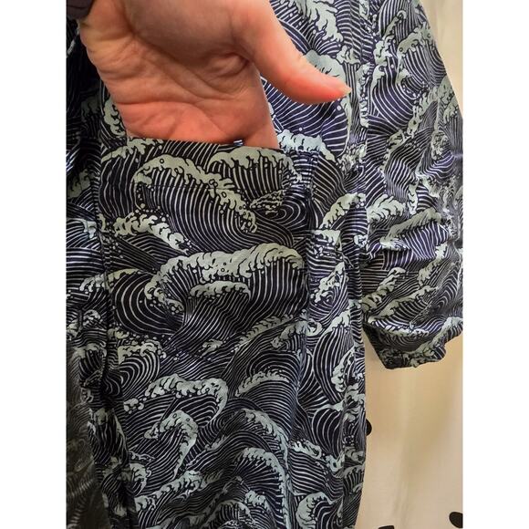 Cooke Street Hawaiian Islands blue wave short sleeve button down shirt 2XL - Picture 4 of 10